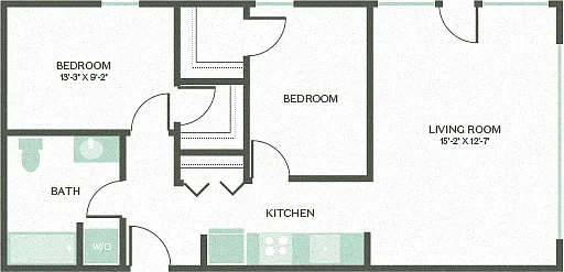 Floor plan Live Work Two Bed One Bath 1