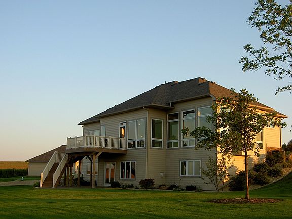 Summer evening in backyard