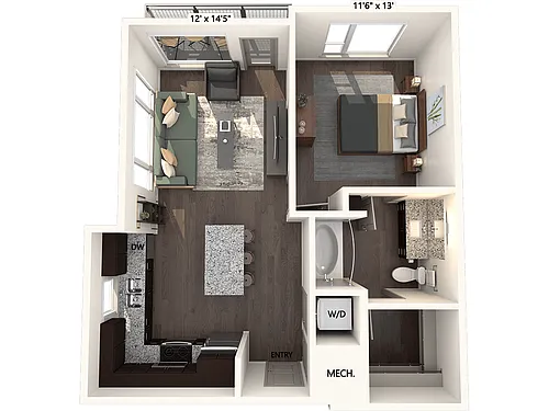 Floor plan A4-731-E-Balcony