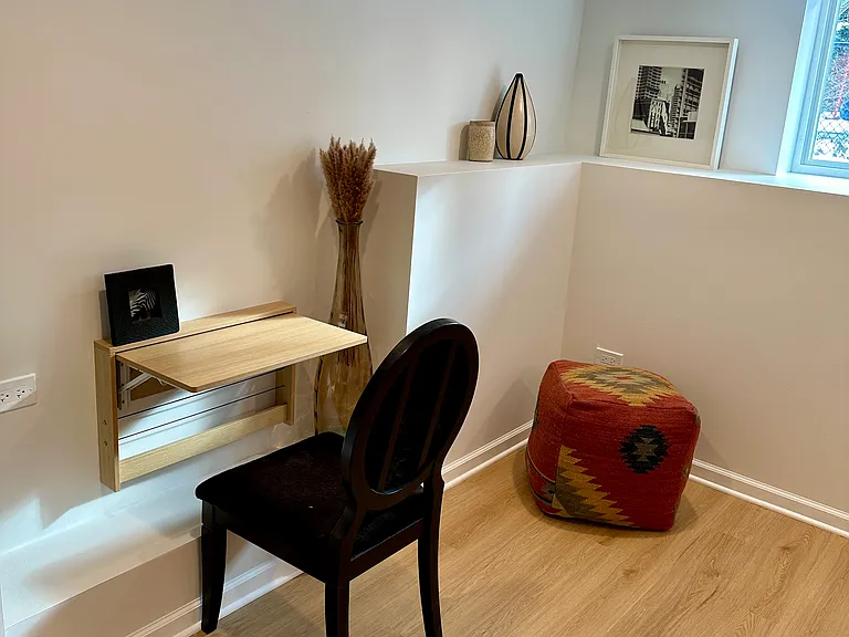 Cute WFH area in the south facing bedroom.