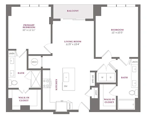 Floor plan 2X2 B2