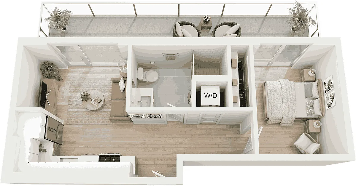Floor plan 1 Bed/1 Bath-A9