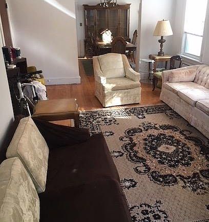 Upstairs Duplex Living Room looking into Dining Room