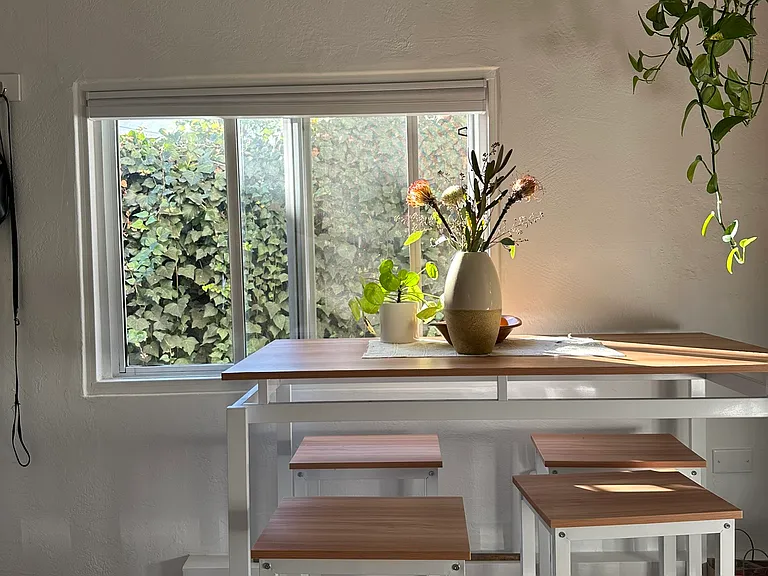 smaller size kitchen table with window