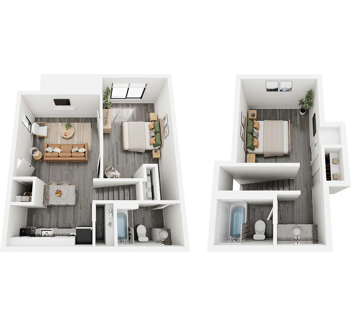 Floor plan 2 Bedroom- Furnished