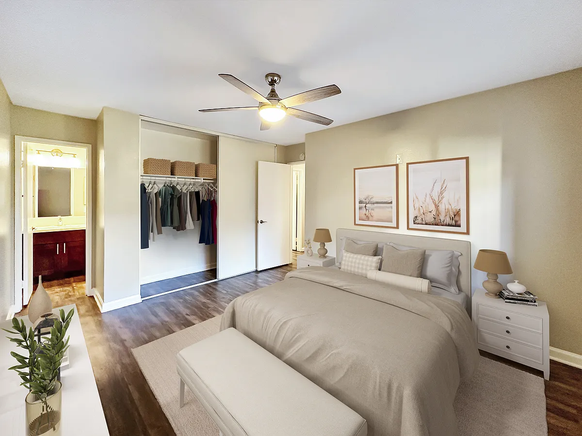 Master Bedroom with Cherry Brown Finish - El Dorado Hills