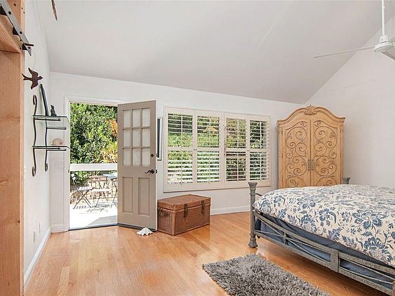 Master bedroom with private deck.