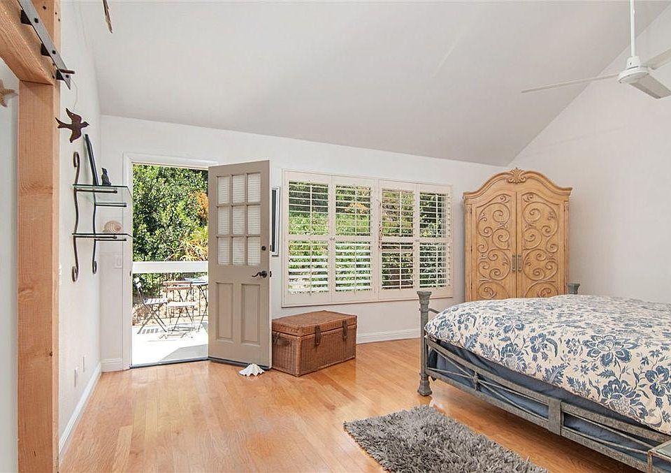 Master bedroom with private deck.