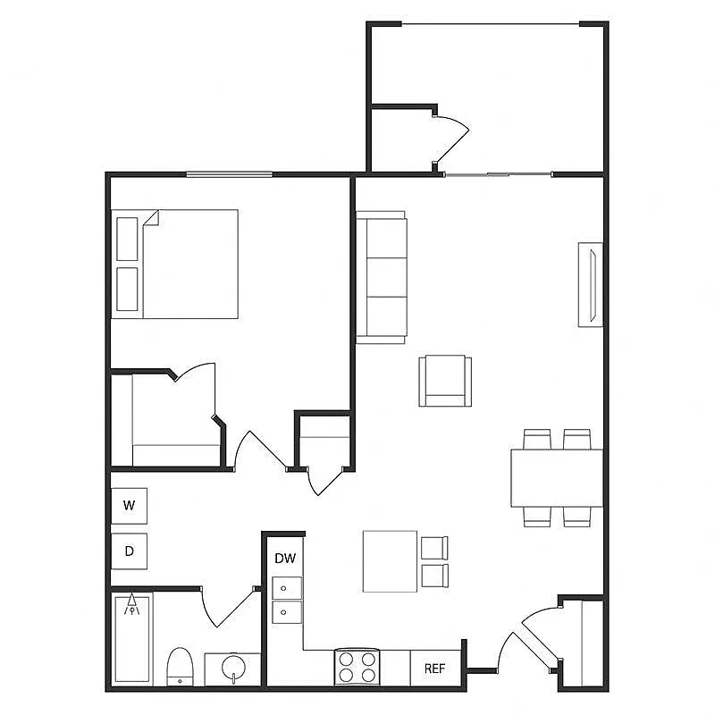 Floor plan 1 BED 1 BATH