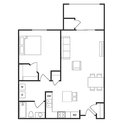Floor plan 1 BED 1 BATH
