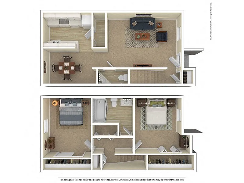 Floor plan Two Bedroom Townhouse