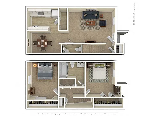 Floor plan Two Bedroom Townhouse