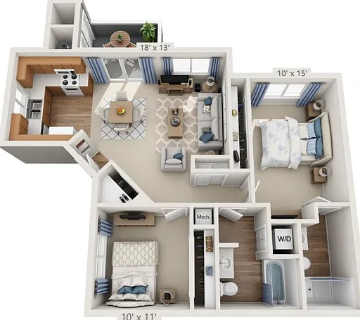 Floor plans are artist's rendering. All dimensions are approximate. Actual product and specifications may vary in dimension or detail. Not all features are available in every apartment. Prices and availability are subject to change. Floor plans are artist