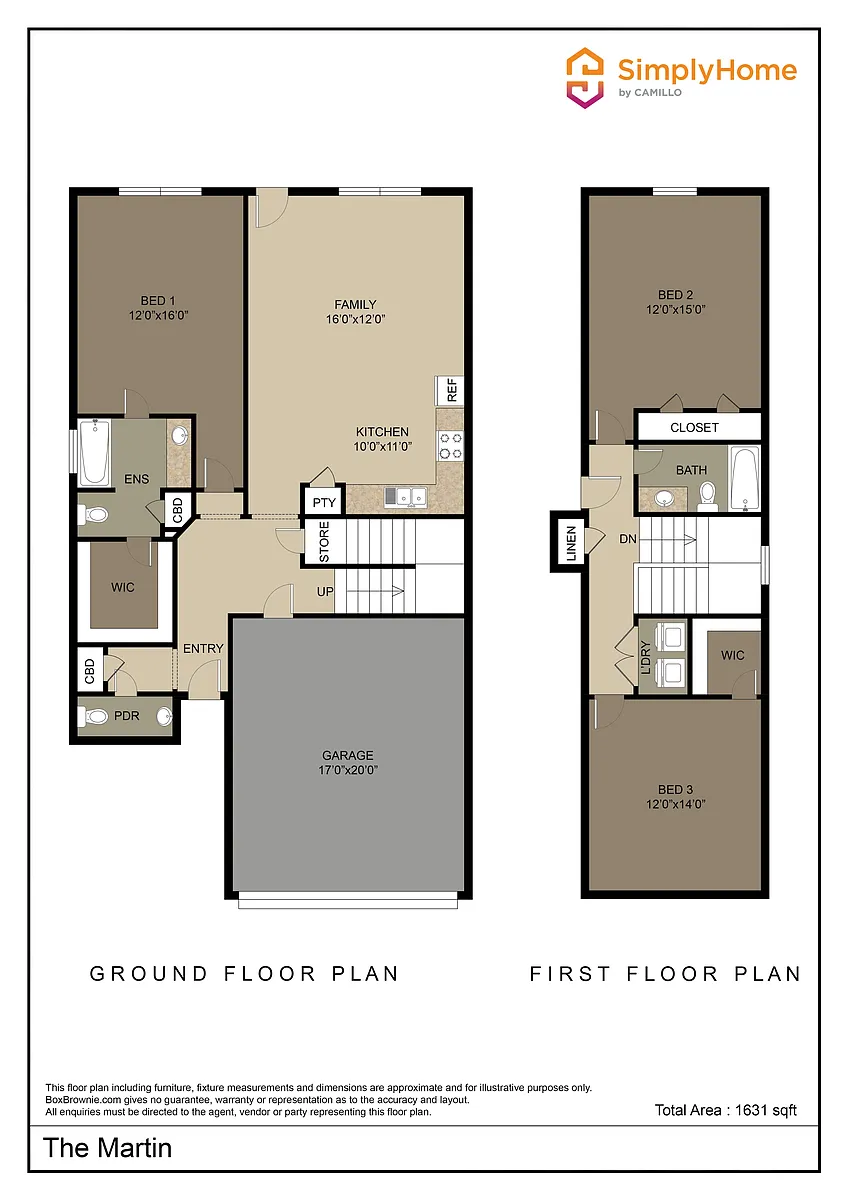Martin Floorplan Martin Floorplan - 4823 Sweet Chestnut Ln