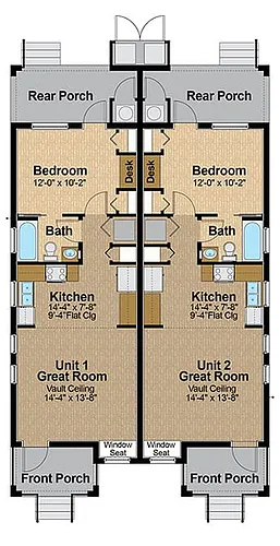 Floor plan 1 Bedroom Interior Unit - Del Boca Vista