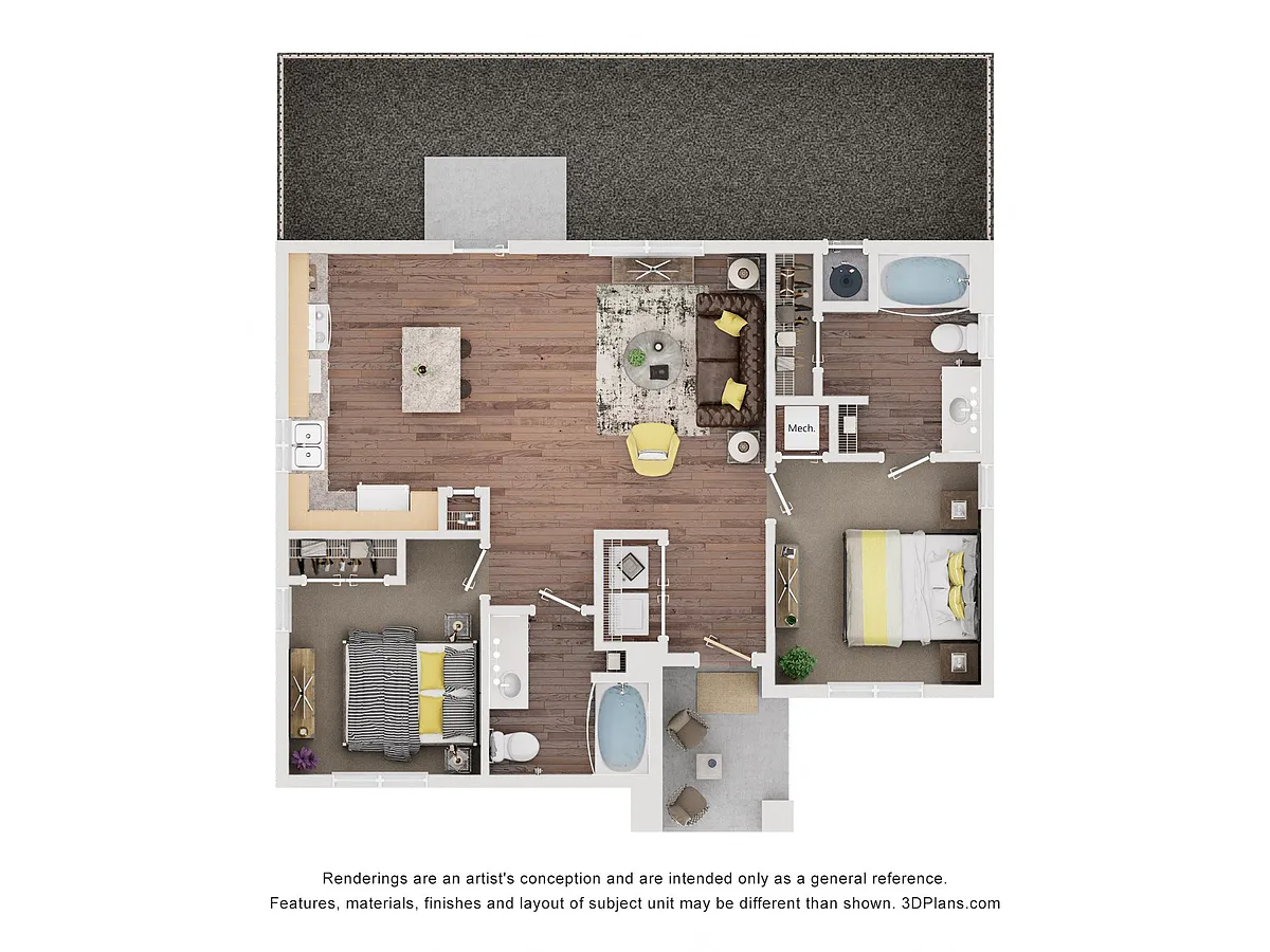 Floor plan 2AA (Wheelchair Accessible)