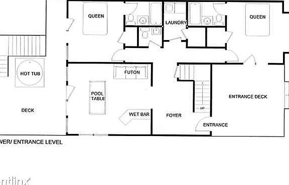 The downstairs floor plan