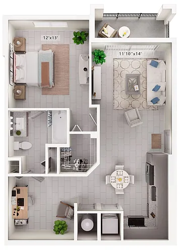 Floor plan Admiral (1 Bed - Den)