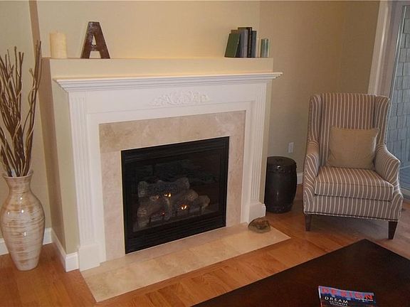 Marble fireplace in great room