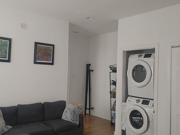 washer and dryer in living room