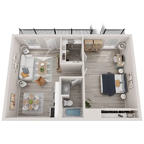 Floor plan 1 Bed 1 Bath A