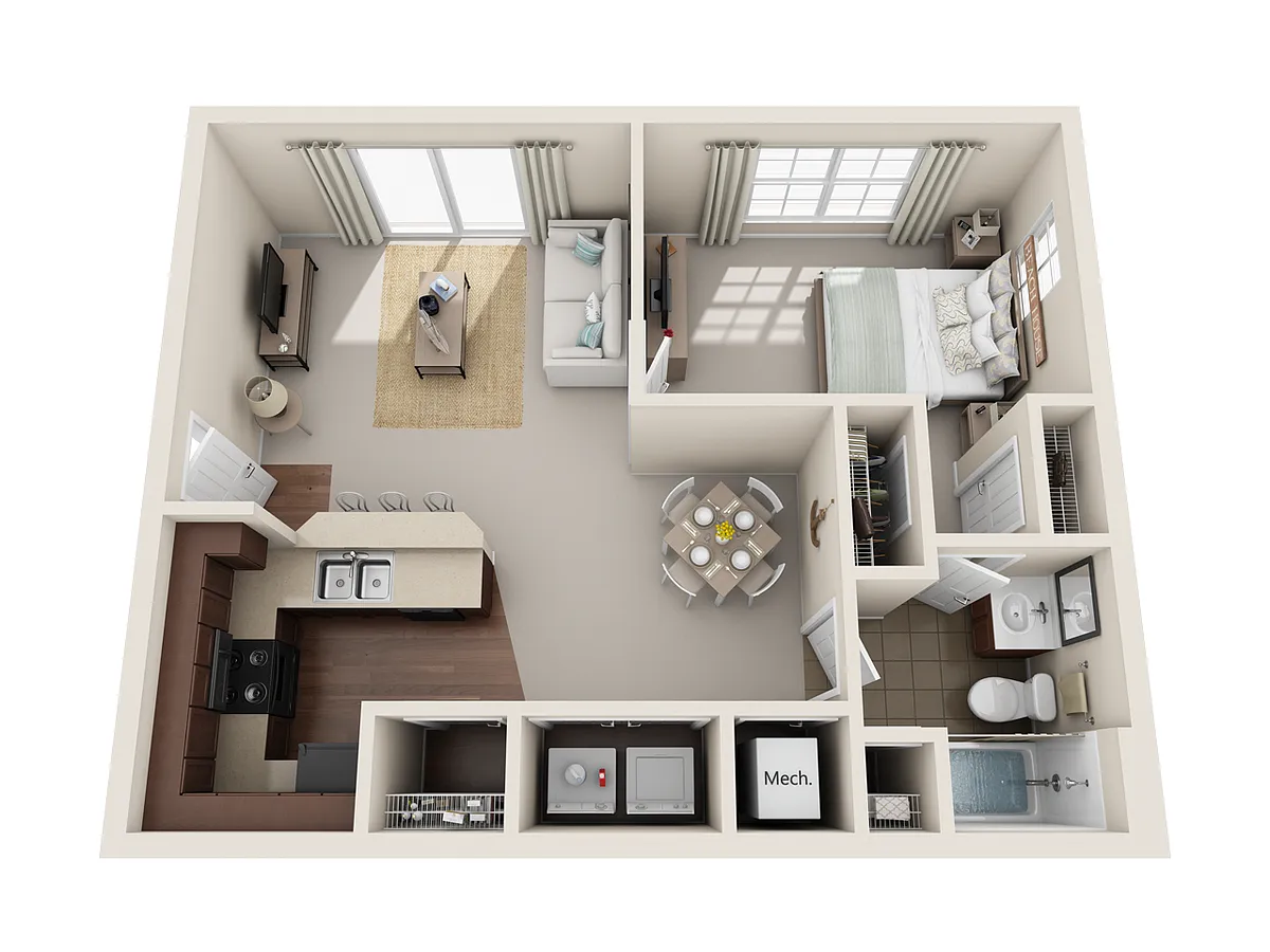 Floor plan 1x1A