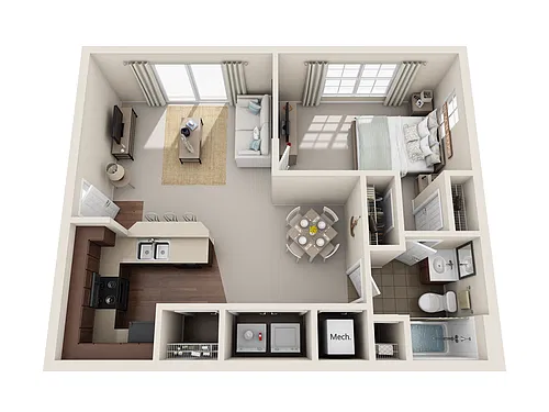 Floor plan 1x1A