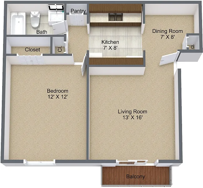 Floor plan One Bedroom