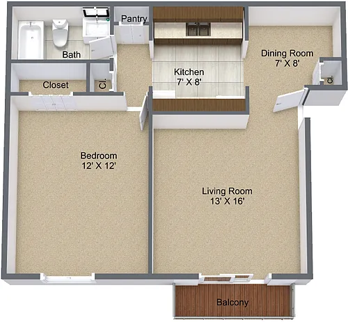 Floor plan One Bedroom