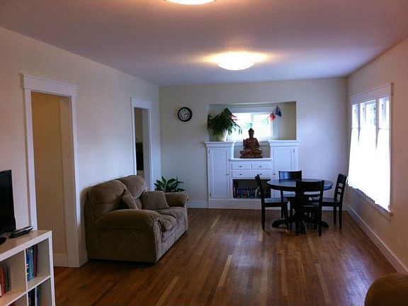 Repaired & refinished wood floors, built in cabinets, new walls, ceiling, trim, paint, lights. Storm window coverings included & currently installed.