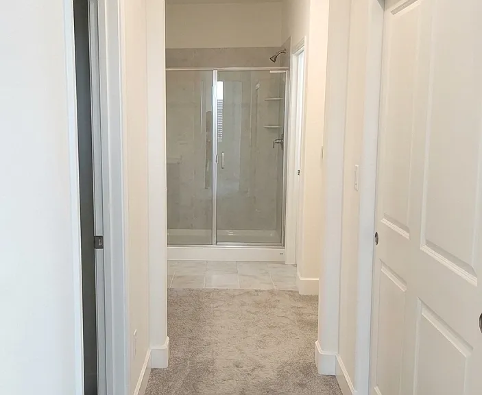 walkway to attached bathroom