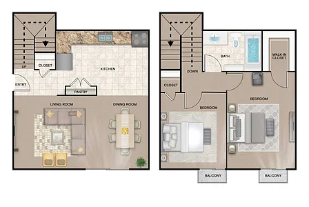 Floor plan 2X1 Townhouse 50SA