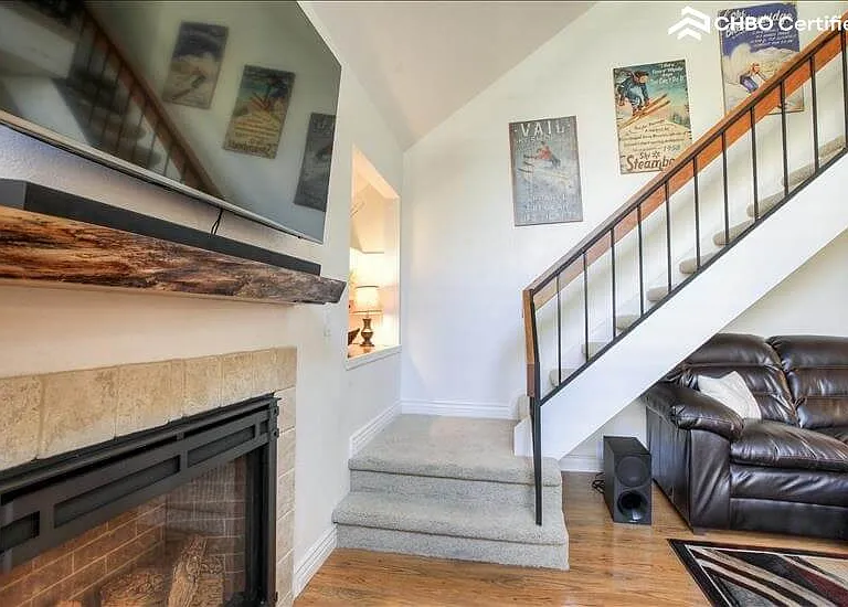 Flat Screen TV above Remote Gas fireplace