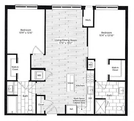 Floor plan 2 Bed/2 Bath