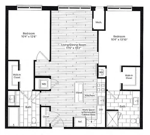 Floor plan 2 Bed/2 Bath