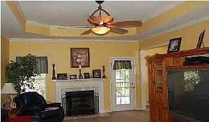 Family room with gas log fireplace