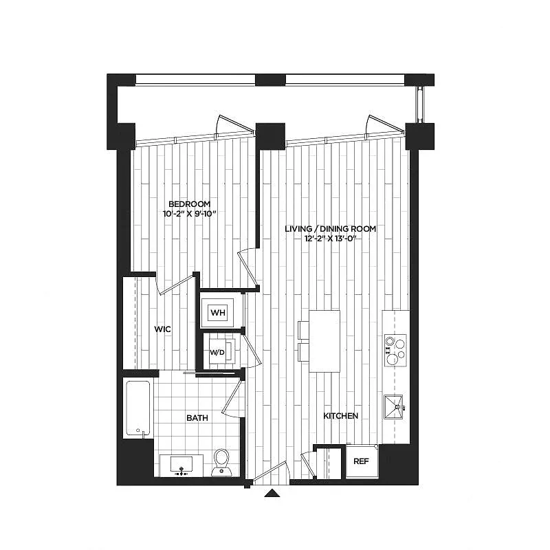 Floor plan 1 Bed - 1 Bath | A08