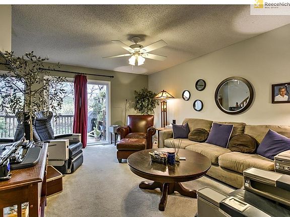 Main floor living room exits to deck