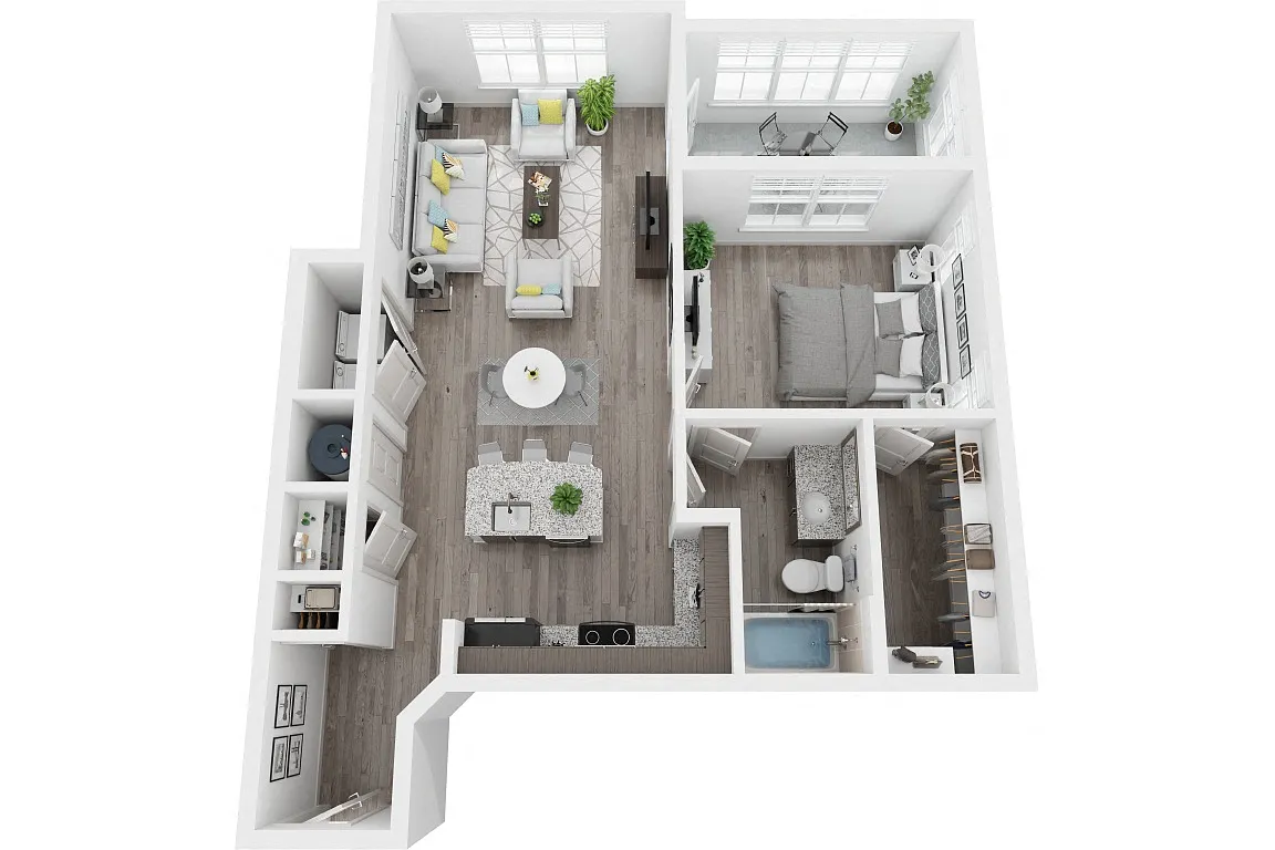 Floor plan 1 Bedroom 1 Bath