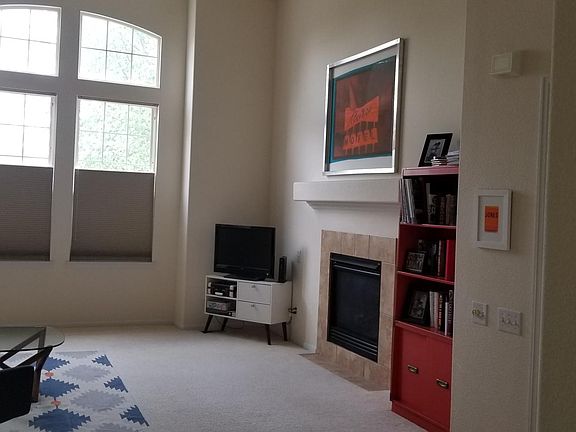 Living Room is Vaulted with Gas Fireplace