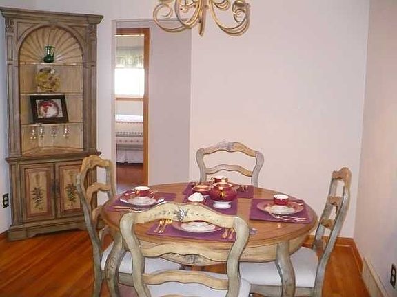 Dining Room: Great Dining Space With New Chandalier And Built Ins For Extra St