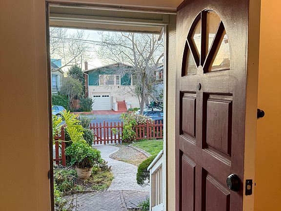 Looking out to street from front door