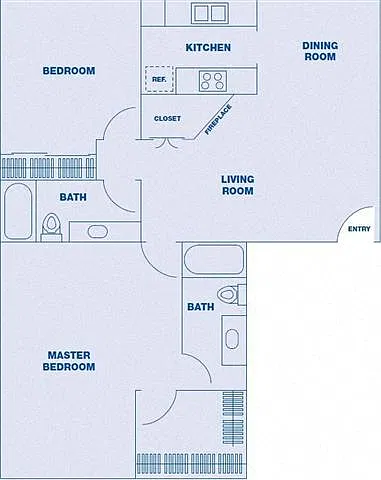 Floor plan 2 Bedroom/ 2 Bath
