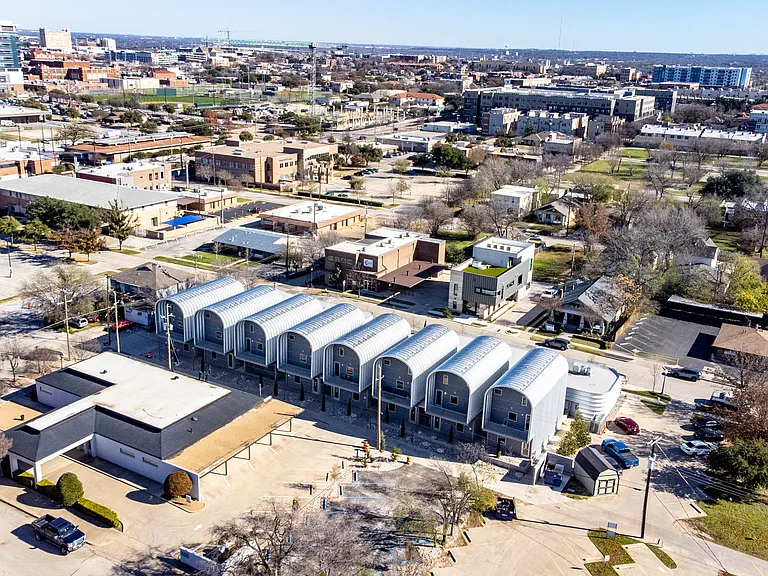 Aerial view of the surrounding area, especially the Magnolia district and downtown Ft. Worth from the 3rd floor patio.