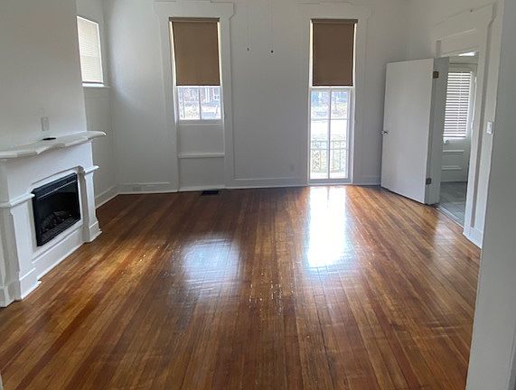 Living room with electric fireplace