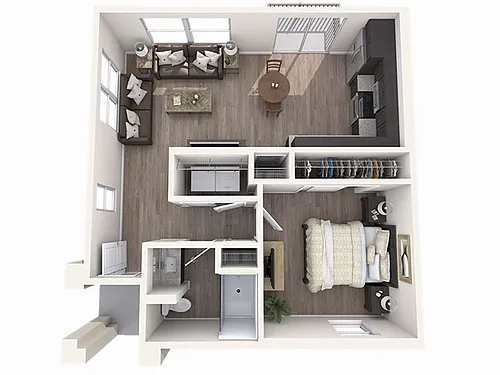 Floor plan 1X1 D