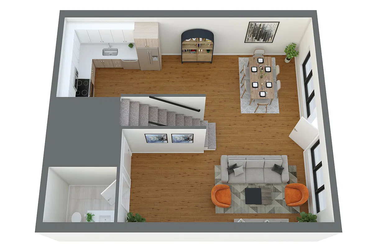 Floor plan T5 2 Bed/2.5 Bath Townhome