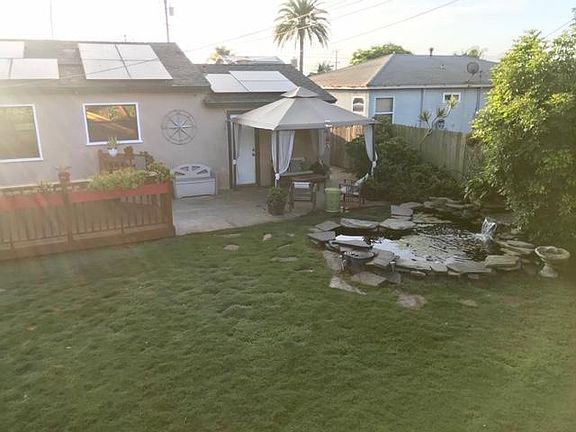 Koi pond with waterfall