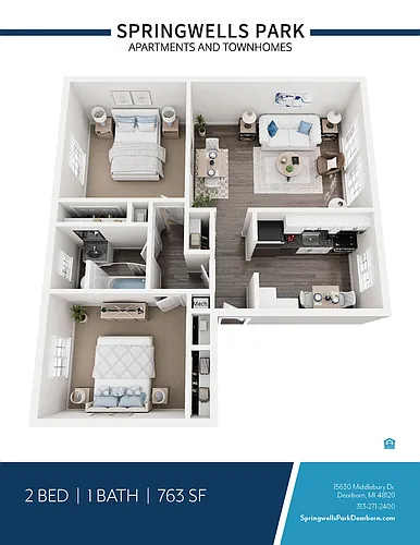 Floor plan 2 BED 1 BATH