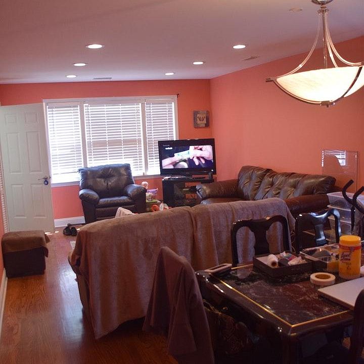 large living room, dining room
